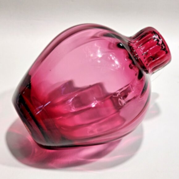 Vintage 6" Hand Blown Pilgrim Glass Cranberry Int Optic Rib Style Glass Pitcher - Picture 7 of 10